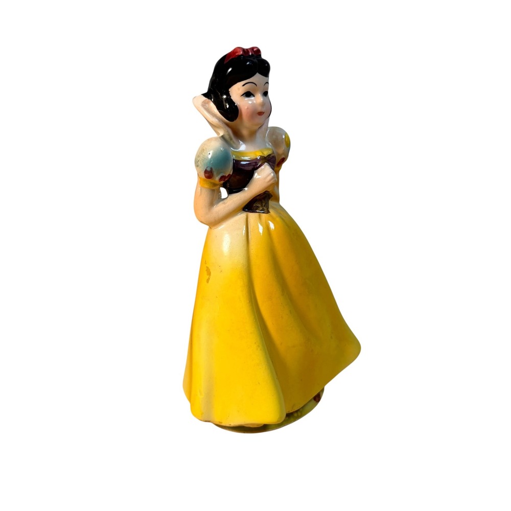 VTG 1960 Disney Snow White Figurine Ceramic Yellow Dress Walt Disney Prod - Picture 10 of 15
